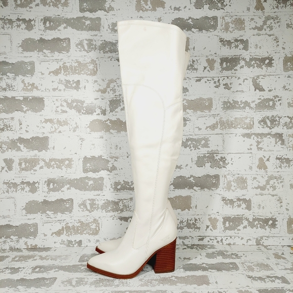 NEW MARC FISHER Meyana Over The Knee Boot In New Chic Cream C185 - Picture 1 of 14